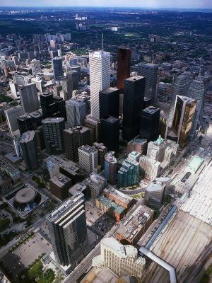 "Aerial view of downtown Toronto"