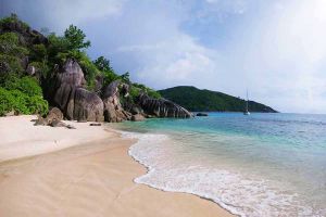 "A beach in Seychelles"